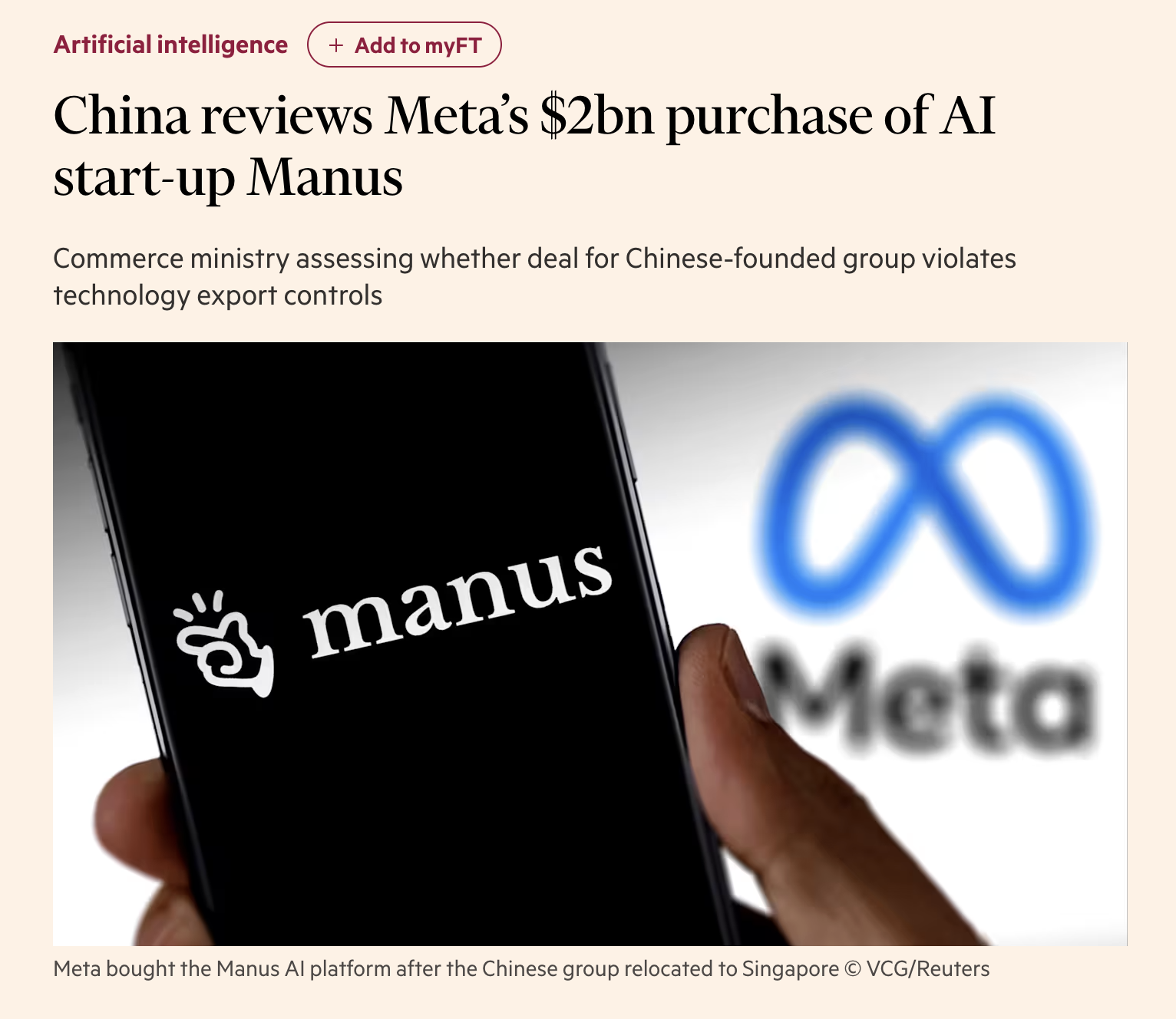 Meta–Manus is not a bet on AI. It’s a geopolitical play.